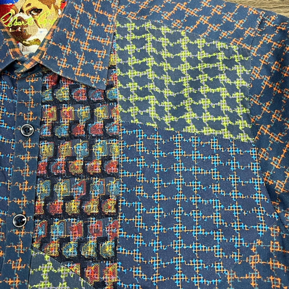 Robert Graham Multi-Colored Check Patchwork Shirt… - image 6